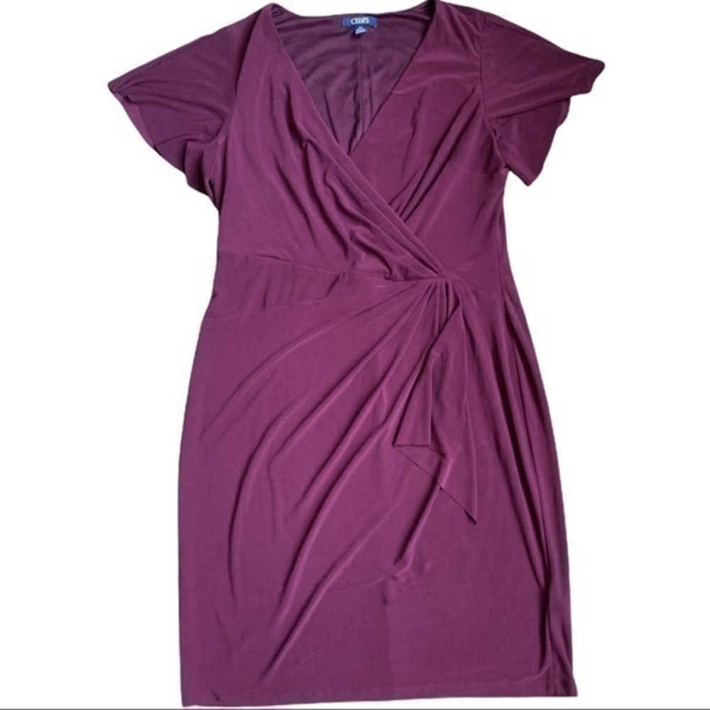 Chaps size large purple/maroon crossover dress